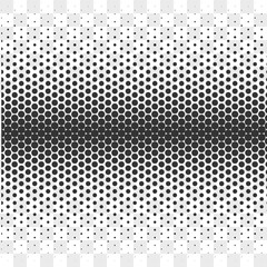 Gradient Dotted Background on Transparent. Horizontal Dotwork pattern background. Vector Illustration.