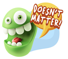 3d Rendering Smile Character Emoticon Expression saying It Doesn