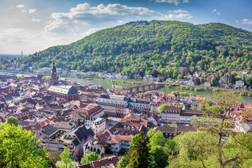 Fototapeta na wymiar Heidelberg Stadtansicht und Schloss, Germany 
