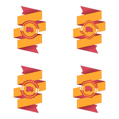 wstęga z ikoną wektor © vempireart