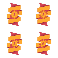 wstęga z ikoną wektor © vempireart