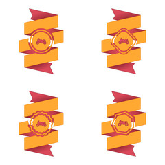 wstęga z ikoną wektor © vempireart