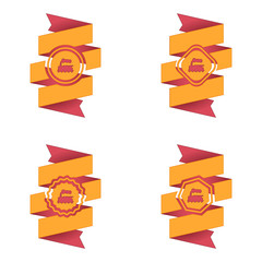 wstęga z ikoną wektor © vempireart