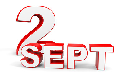 September 2. 3d text on white background.