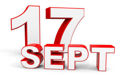 September 17. 3d text on white background.