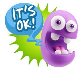 3d Illustration Laughing Character Emoji Expression saying It's