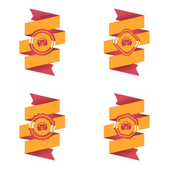 wstęga z ikoną wektor © vempireart