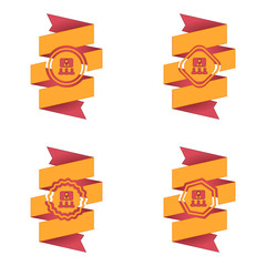 wstęga z ikoną wektor © vempireart