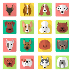dogs icons set