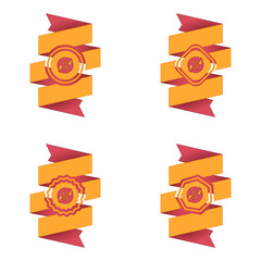 wstęga z ikoną wektor © vempireart