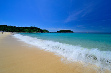 Fototapeta na wymiar Tropical beach and sea ,Nai Han beach ,Phuket , Thailand