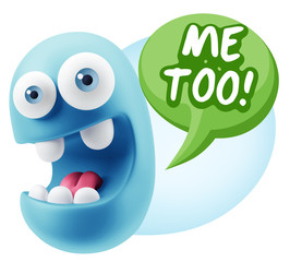 3d Illustration Laughing Character Emoji Expression saying Me To