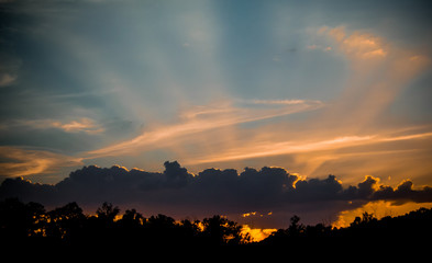 Nice sun ray at sunset time