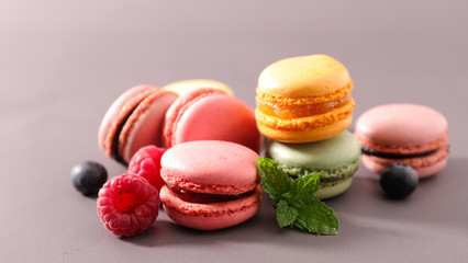 assortment of french macaroons