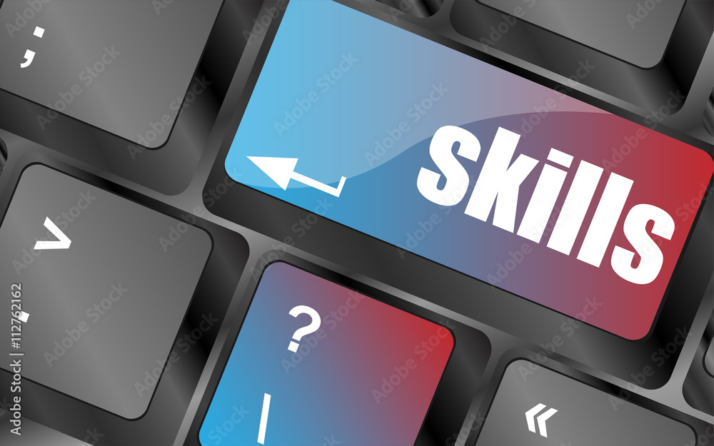 Poster skills message on enter key of keyboard keyboard keys, keyboard button, keyboard icon