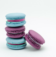 A french sweet delicacy, macaroons variety closeup.