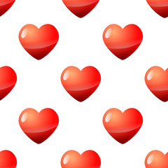 Valentine Day seamless red heart pattern vector illustration