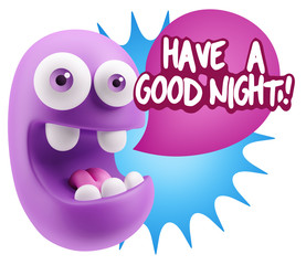 3d Illustration Laughing Character Emoji Expression saying Have