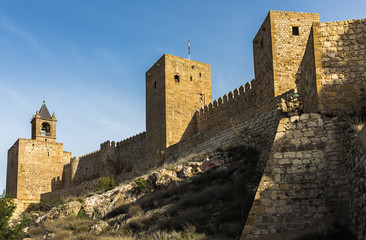 Fototapeta premium Medieval walls of the Alcazaba de Antequera. Andalusia. Spain.