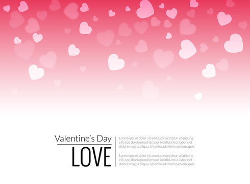 Red Valentine holiday background with hearts