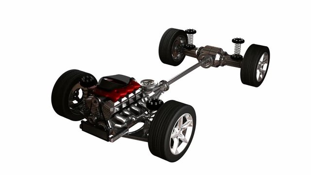 car chassis with engine. alpha matted