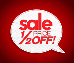 Sale tag half price off