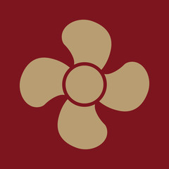 The fan icon. fan, ventilator, blower, propeller symbol. Flat