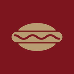 The hot dog icon. Sandwich and baking, fast food symbol. Flat