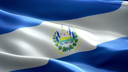 El Salvador national flag. Infinite loop. New effect and different lightining.
