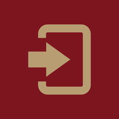 The login icon. Entry and input, authorization symbol. Flat