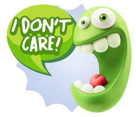3d Illustration Laughing Character Emoji Expression saying I Don