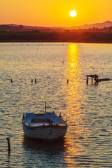 Sunset Scene with Boats, Corfu