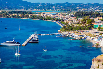 Obraz premium Marina with yachts, Corfu city