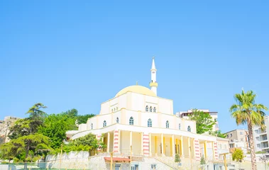 Fototapeten Main Mosque in Durres city - Albania. Durres is the second largest city of Albania located on the central Albanian coast. © upslim