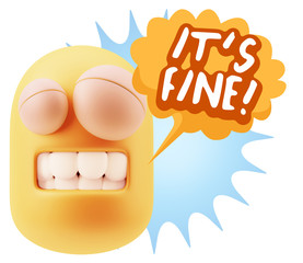 3d Illustration Laughing Character Emoji Expression saying It's