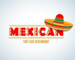 Mexican food logo. Mexican Fast food logotype template. Isolated Vector logo design template.