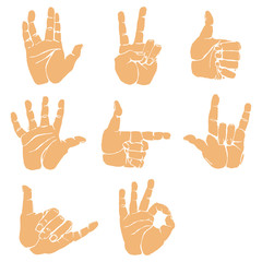 Vector set of hand gesture