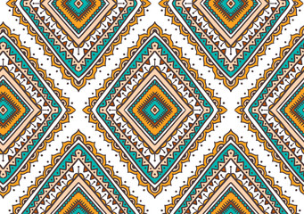 Vector seamless pattern with ethnic tribal ornamental rhombuses . Boho and hippie stylish background. American indian motifs.
