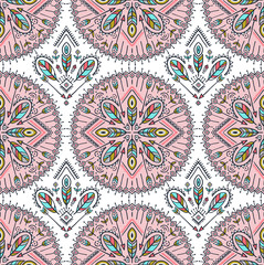 Vector seamless pattern with ethnic arrows, feathers and tribal ornaments. Boho and hippie stylish background. American indian motifs.