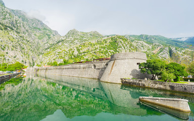 Fototapeta na wymiar Kotor City Wall Fortifications, Montenegro (UNESCO world heritage site)