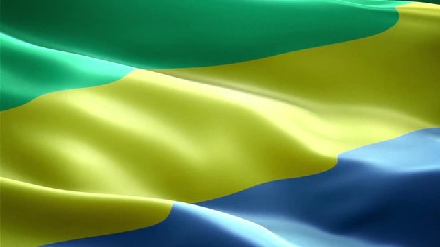 Gabon national flag. Infinite loop. New effect and different lightining.
