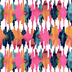 Watercolor ikat pattern.