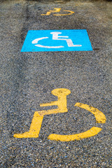 Symbols on Pavement for Disabled Parking