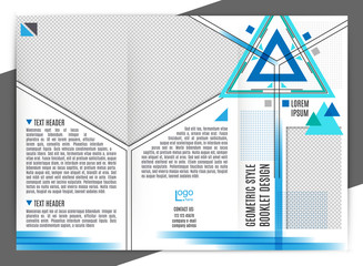 Brochure design template. vector trifold geometric abstract. trandy colors