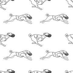 Dog racing basenji seamles pattern