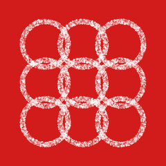 Circles pattern of transparent particles