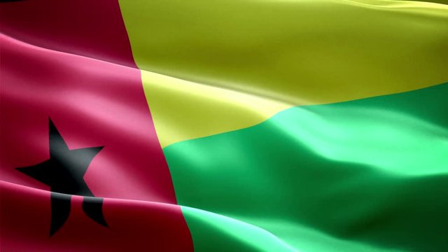 Gine Bissua national flag. Infinite loop. New effect and different lightining.