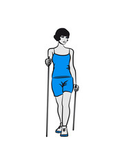 nordic walking sport woman