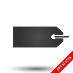 Price tag icon. Simple flat logo of list on white background. Vector illustration.