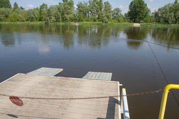 Naklejka premium Ferry crossing the River Bug, Poland